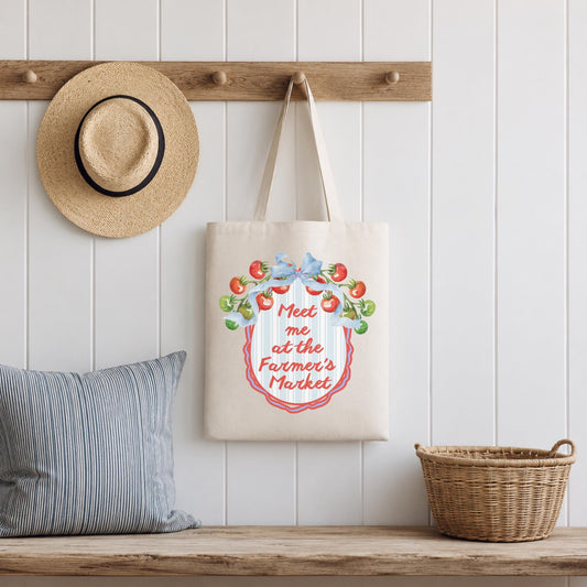 Grocery Shopping Bag Reusable Canvas Tote Natural Cotton Market Carrier Farmers Market Essential Eco Friendly Shopping Solution Fresh Produce Bag Vintage Tomato Design Sustainable Grocery Tote Weekly Market Shopping Trips Farmhouse Style