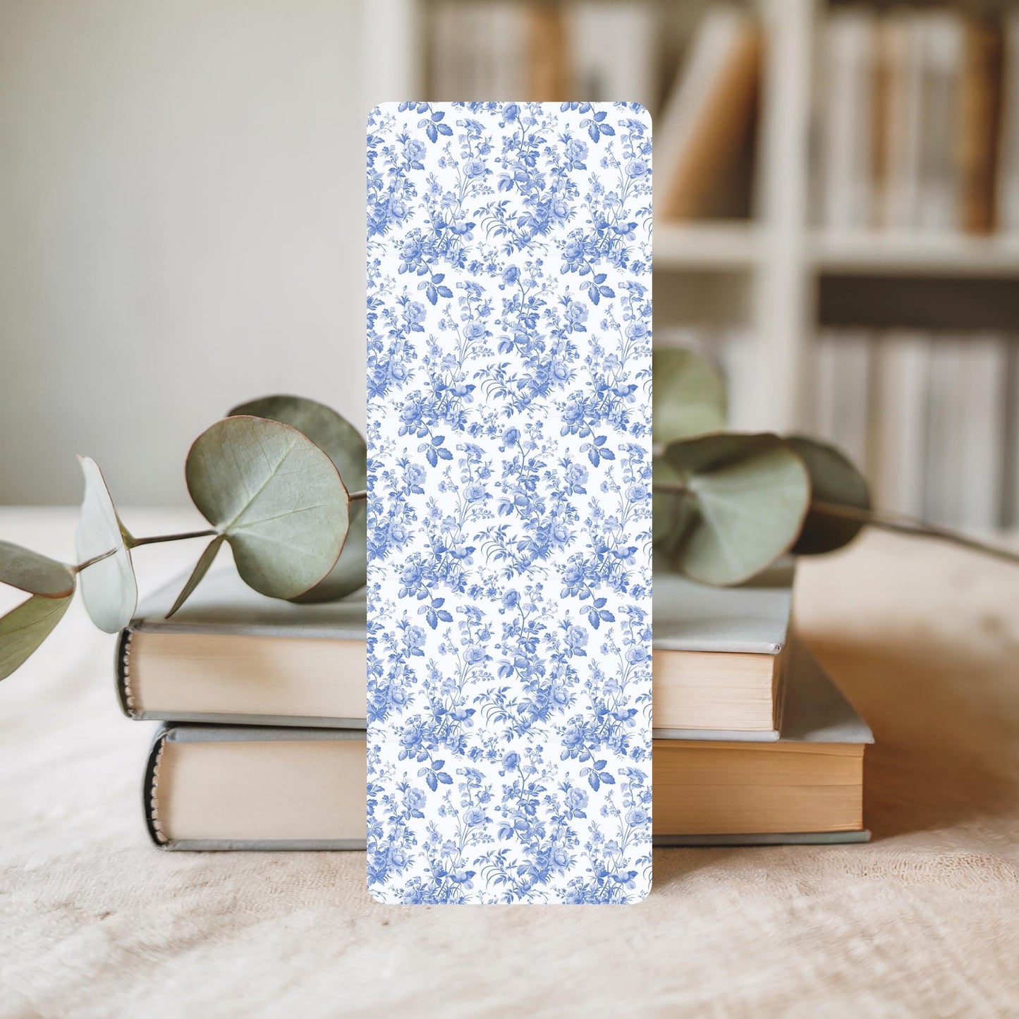 Waterproof Bookmark Set Laminated Reading Accessories Durable Page Marker Collection Blue White Floral Design Coastal Pattern Aesthetic Book Lover Gift Teacher Appreciation Present Literary Accessories Rounded Corners Protection
