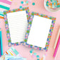Fashion Handbag Notepad Stylish Gift For Women Premium 5x7 Tearaway Memo Pad 50 Sheets Colorful Purse Border Design Lined Unlined Options Perfect Stationery Gift Fashion Lover Boutique Style Writing Paper Chipboard Backing Quality
