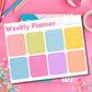 Productivity Planning Tool Weekly Schedule Organizer Desk Pad Tearaway Pages Professional Task Manager Time Management Planner Student Homework Tracker Colorful Design Monday Through Sunday Layout Office Supplies Organization System
