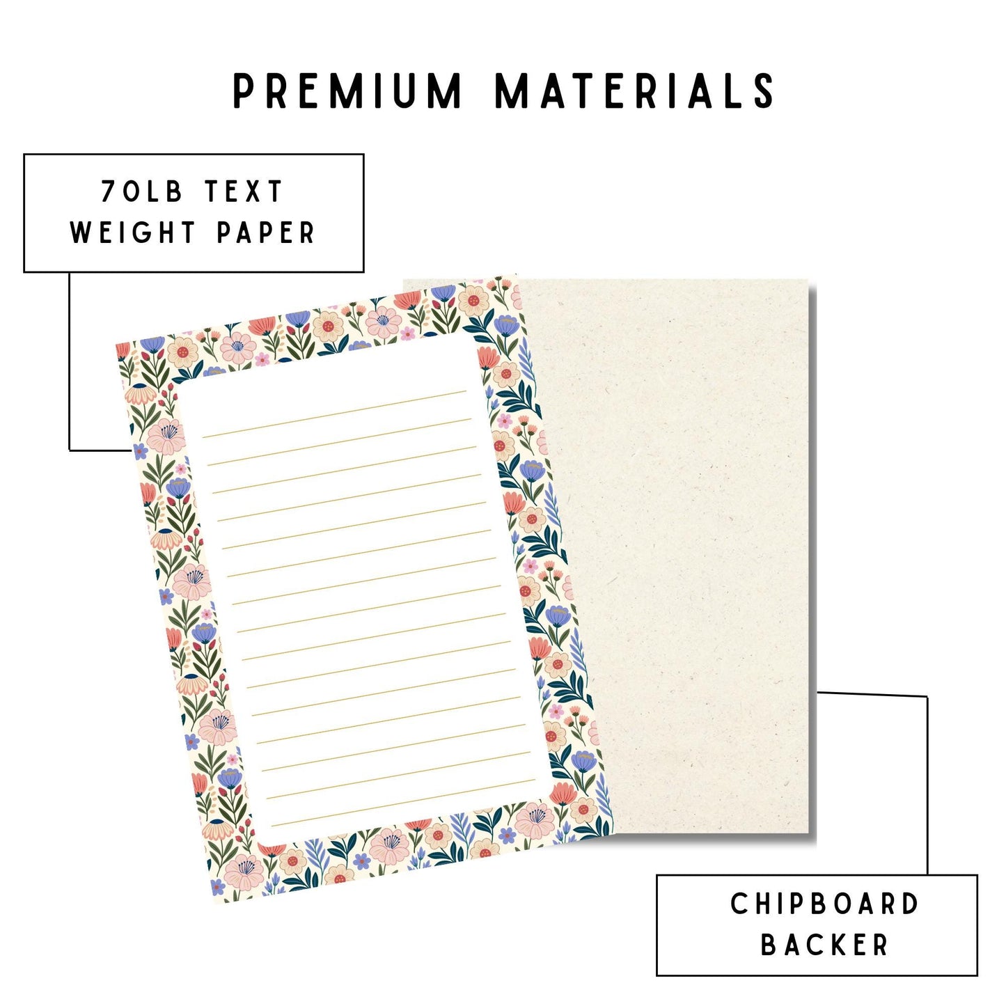 Floral Notepad – Tearaway Botanical Writing Paper with 50 Sheets