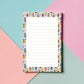 Insect Design Writing Pad Botanical Notepad Garden Theme Stationery Beetle Bee Butterfly Border Pattern Nature Lover Gift 50 Sheet Paper Pad Desk Organization Supplies Quality Construction Chipboard Backing Lined Unlined Format Note Taking