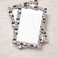 Botanical Desk Stationery Moth Notepad Lined Writing Pages Academia Aesthetic Design Fifty Tear Away Sheets Premium Matte Paper Orange Teal Moths Spotted Wings Orange Flowers Green Leaves Pattern Perfect Daily Notes To Do Lists Creative
