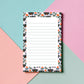 Botanical Illustration Notepad Moth Design Lined Writing Pages Fifty Sheets Tear Away Orange Teal Moths Spotted Wings Orange Flowers Green Leaves Pattern Academia Aesthetic Stationery Perfect Creative Journaling Daily Notes Student Gift