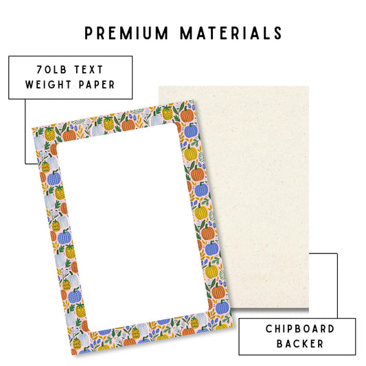 Fall Stationery Notepad Autumn Office Supplies Desk Organization Essential Pumpkin Pattern Writing Pad Lined Pages For Daily Notes List Making Planning Tool Seasonal Gift Idea Teacher Appreciation Present Colorful Harvest Design Tear Away