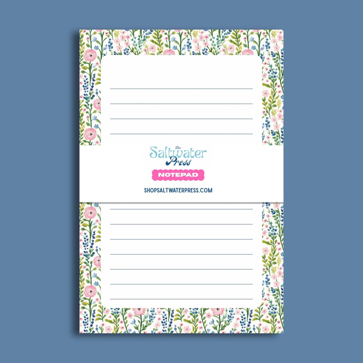 Floral Notepad Lined Writing Paper Pink Ranunculus Design Botanical Border Stationery Tear Away Sheets Premium Paper Quality Teacher Appreciation Gift Stationery Present Garden Inspired Design Office Desk Organization Daily Note Taking List