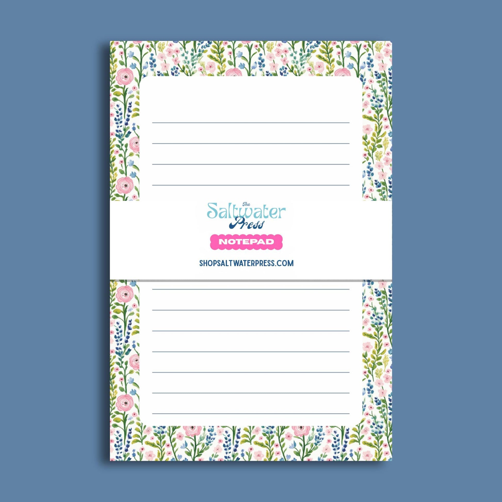 Floral Notepad Lined Writing Paper Pink Ranunculus Design Botanical Border Stationery Tear Away Sheets Premium Paper Quality Teacher Appreciation Gift Stationery Present Garden Inspired Design Office Desk Organization Daily Note Taking List