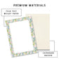 Botanical Writing Paper Lined Notepad Pink Ranunculus Flowers Blue Delphinium Design Garden Stationery Tear Away Memo Pad Office Desk Supplies Daily Note Taking Paper Premium Quality Sheets Teacher Gift Stationery Watercolor Floral Border