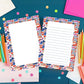 Lined Writing Pad Desk Supplies Office Stationery Folk Art Design Dachshund Notepad Colorful Animal Theme Fifty Tear Away Sheets Premium Paper Quality Chipboard Backing Daily Note Taking Memo Pad Shopping List Maker Gift For Dog Lovers Pet