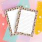 Tear Off Notepad Bee Floral Border Design Pink Lined Writing Paper Sheets Desk Memo Pad Office Stationery Supplies Teacher Gift Ideas Nature Themed Paper Goods Daily Note Taking Essentials Cute Botanical Pattern Stationery Garden Lover