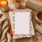 Harvest Design Notepad Fall Autumn Theme Pumpkin Border Beautiful Seasonal Stationery Lined Writing Pages Premium Paper Quality Festive Fall Decor Orange Yellow Purple Colors Teacher Supply Office Essential Desk Organizer Perfect Gift