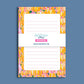 Autumn Stationery Pumpkin Border Notepad Harvest Theme Writing Pad Fall Office Supplies Lined Tear Away Sheets Seasonal Desk Organization Orange Yellow Pumpkin Design Pink Flowers Green Leaves Premium Paper Quality Teacher Gift Daily