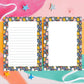 Desk Notepad 5x7 Lined Writing Pad Tear Away Design 50 Sheet Premium Paper Navy Blue Border School Supplies Pattern Office Essential Notepad Daily Note Taking Pad Memo Writing Tool List Making Notepad Chipboard Backing Quality Writing