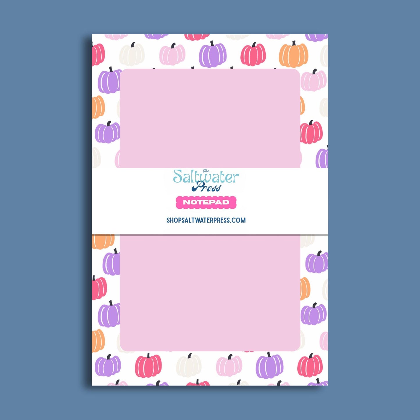 Fall Notepad Pumpkin Border Design Pink Writing Paper Sheets Tear Away Pad 50 Sheet Notepad 5x7 Inch Size Perfect Teacher Gift Autumn Stationery Harvest Theme Seasonal Desk Supplies Office Organization Tools Daily Planning Memo Pad Grocery