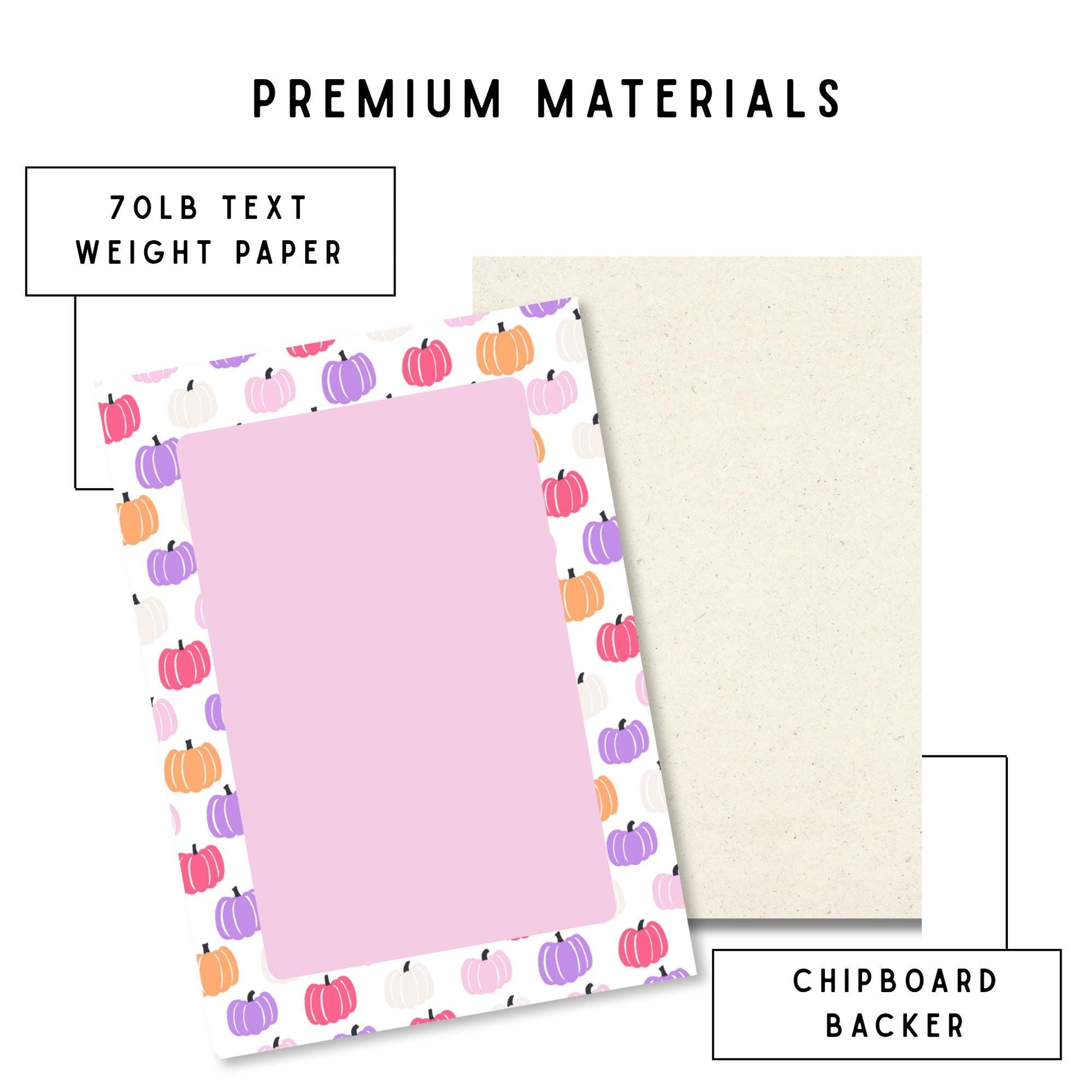 Pink Writing Paper Notepad Tear Away Sheets 50 Sheet Fall Desk Organizer Daily Planning Memo Pad To Do List Maker Grocery Shopping Notes Office Desk Supplies Pumpkin Border Design Autumn Stationery Seasonal Theme Harvest Pattern 5x7 Inch