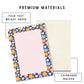 Lined Memo Pad Floral Design Desk Stationery Office Supplies Daily Task Planner Writing Paper Tear Away Notepad Retro Floral Border Office Organization Essential List Making Tool Vintage Inspired Desk Accessory Navy Blue Orange Pink Flowers