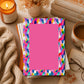 Cute Stationery Notepad Pink Pages Colorful Border Design Tear Away Memo Pad 50 Sheets Daily Task Organizer Shopping List Essential Work Productivity Tool Office Supplies Gift Desk Accessory Vibrant Pattern Student Notepad Premium Paper