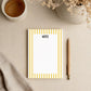 Premium Writing Notepad Yellow White Striped Design Professional Office Stationery 5x7 Tear Away Sheet Paper Quality Desk Organizer Tool Daily List Making Pad Memo Writing Surface Student Note Taking Supply Chipboard Backing Essential Task