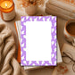 Cute Memo Pad Ghost Design Halloween Notepad Purple Border Pattern 50 Sheet Writing Paper Tear Away Pages Desk Supply Student Notes Office Memos Daily Lists Kawaii Stationery Festive Gift Spooky Decor Quality Paper Chipboard Backing Blank