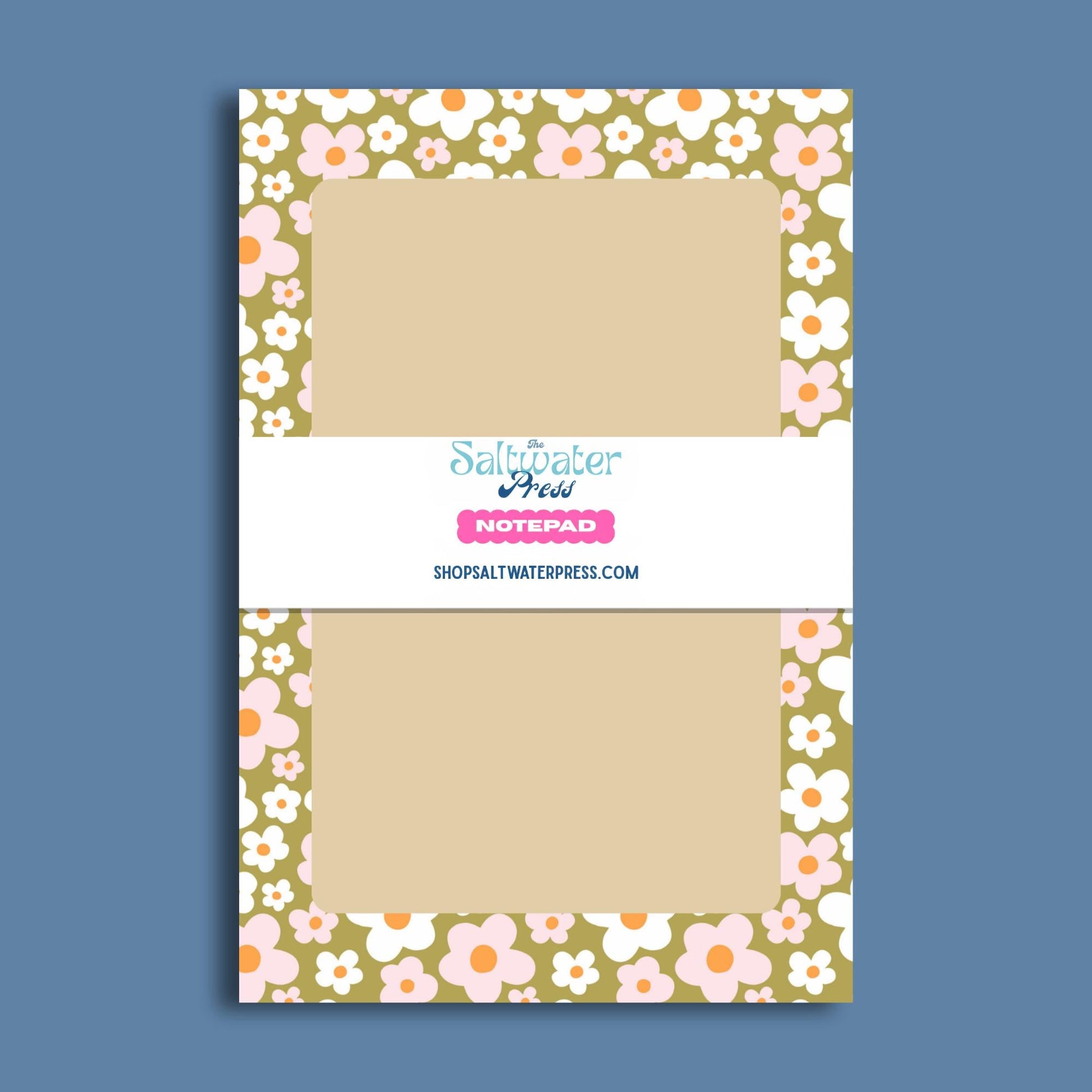 Vintage Floral Notepad Retro Botanical Writing Pad 50 Sheet Tearaway Pages Desk Organizer Office Supplies Daily Notes To Do Lists Memo Pad Daisy Pattern Olive Green Pink Cream Orange Flowers Tan Pages Premium Paper Quality Thoughtful Gift
