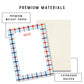 Desk Organization Notepad Tear Away Sheets Plaid Memo Pad Daily Task Planning Essential Office Supplies Stationery Gingham Pattern Border Design Coastal Writing Paper Professional Workspace Accessory Blue Coral Color Scheme Premium Quality