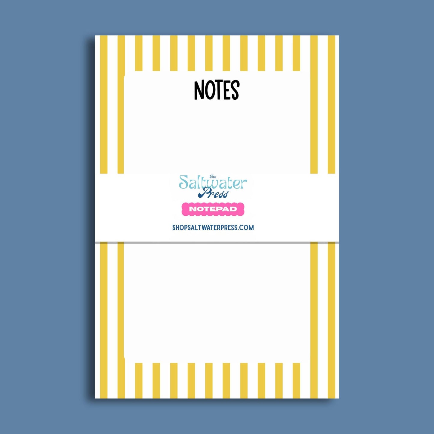Yellow Striped Notepad Desk Organizer Writing Pad Daily Planner List Making Tool Tear Away Sheet Design 5x7 Size Premium Paper Quality Office Memo Pad Student Note Taking Supply Chipboard Backing Surface Professional Stationery Organized