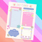 Aesthetic Desk Organizer Notepad Daily Planner Pad 50 Sheet Tear Off Design Pastel Colors Todo List Weekly Schedule Grid Student Planning Essential Workspace Productivity Tool Affirmation Section Weather Tracking Cute Stationery Gift